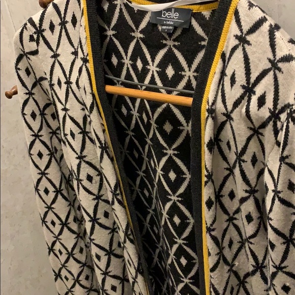 Belle Cream w/ Black Pattern Cardigan - Picture 4 of 6